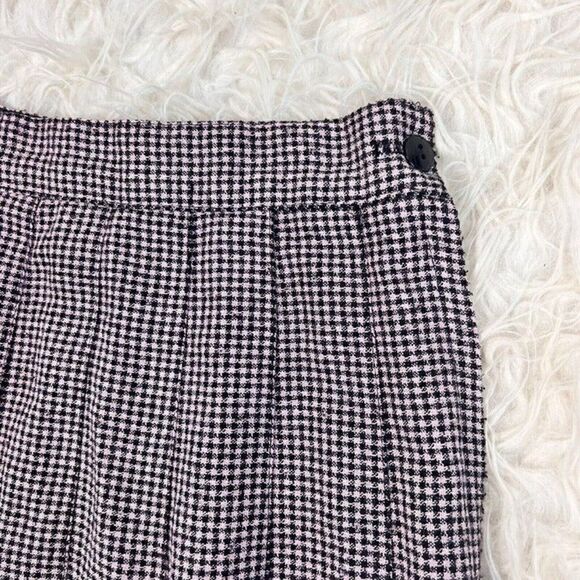 Vintage Kips Bay Pink & Black Womens Houndstooth Plaid Skirt Pleated Skater 9/10 - Picture 4 of 12